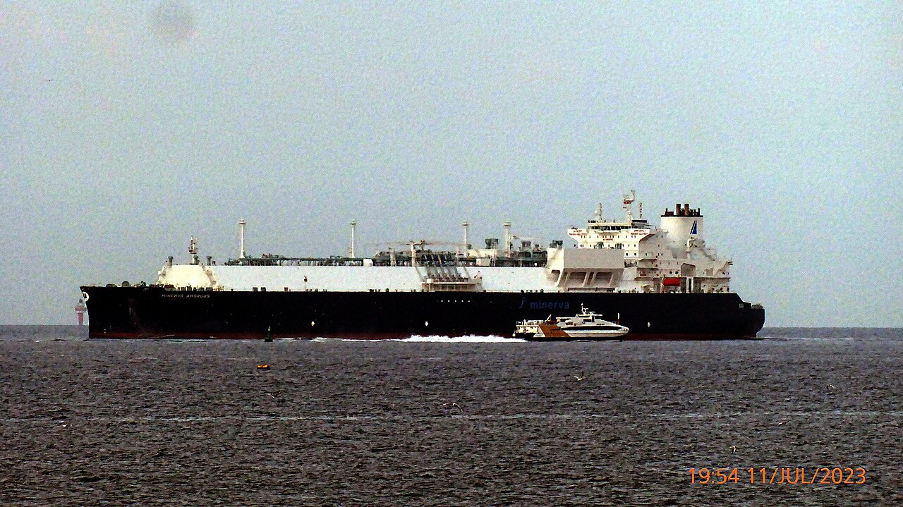 Actual LNG carrier photographed at sea