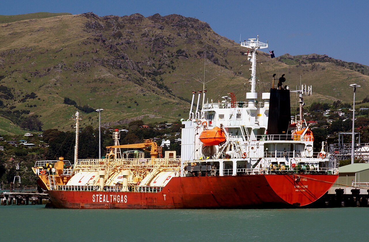Actual LPG carrier photographed at a port