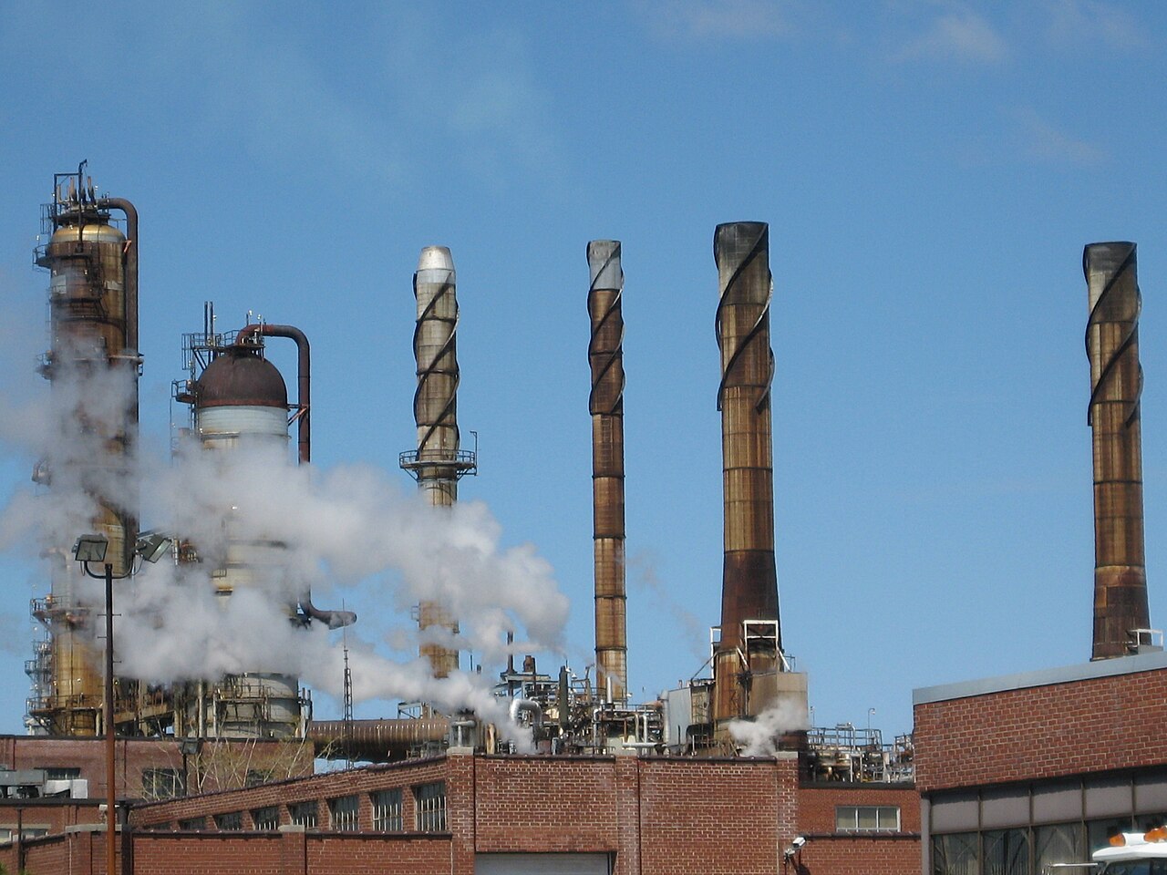 A real petroleum refinery processing installation; representative infrastructure photograph